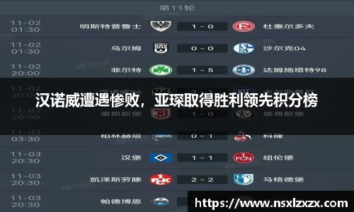 汉诺威遭遇惨败，亚琛取得胜利领先积分榜